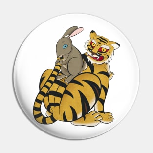 Minhwa: Rabbit Teasing Tiger Pin