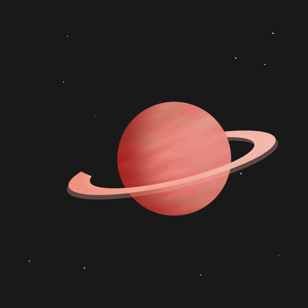 Red Planet with Rings by diffrances