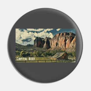 Capitol Reef National Park Watercolor Pin