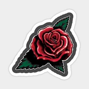 Red Rose tri-leaf Magnet