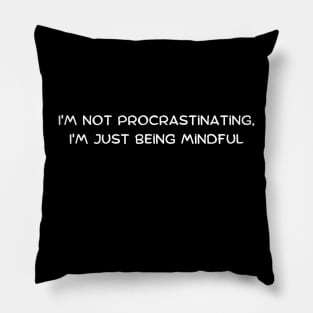 I'm not procrastinating, I'm just being mindful Pillow