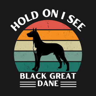 Hold On I See a Black Great Dane T-Shirt