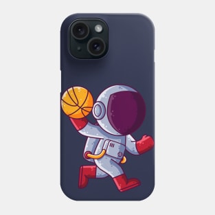 Cute Astronaut Playing Basketball Cartoon Phone Case