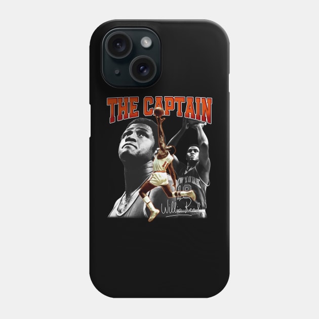 Willis Reed The Captain Basketball Legend Signature Vintage Retro 80s 90s Bootleg Rap Style Phone Case by CarDE