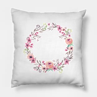 Image: Watercolor, Flower wreath Pillow