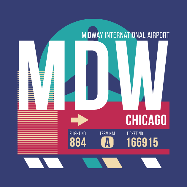 Chicago (MDW) Airport Code Baggage Tag E by SLAG_Creative