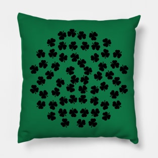 Shamrocks Black Pillow