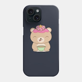 Kawaii Ice Cream Bear T-Shirt Phone Case