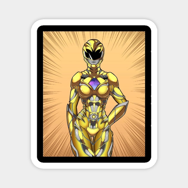 yellow ranger Magnet by fancy ghost