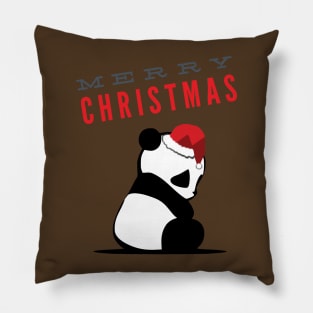 Merry Christmas Panda Pillow