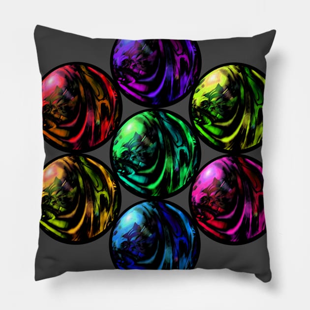 Ball Colors Pillow by JoanNinjaHen