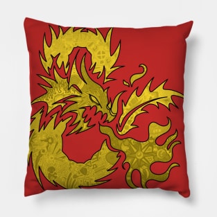 Golden Dragon Pillow