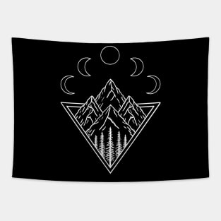 Nature mountains moon minimal Tapestry