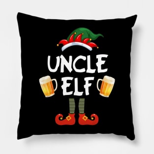 Uncle Elf Funny T shirt Family Christmas Pillow