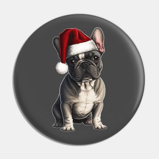 Santa French Bulldog Pin