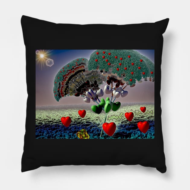 Magic Heart Tree Pillow by barrowda