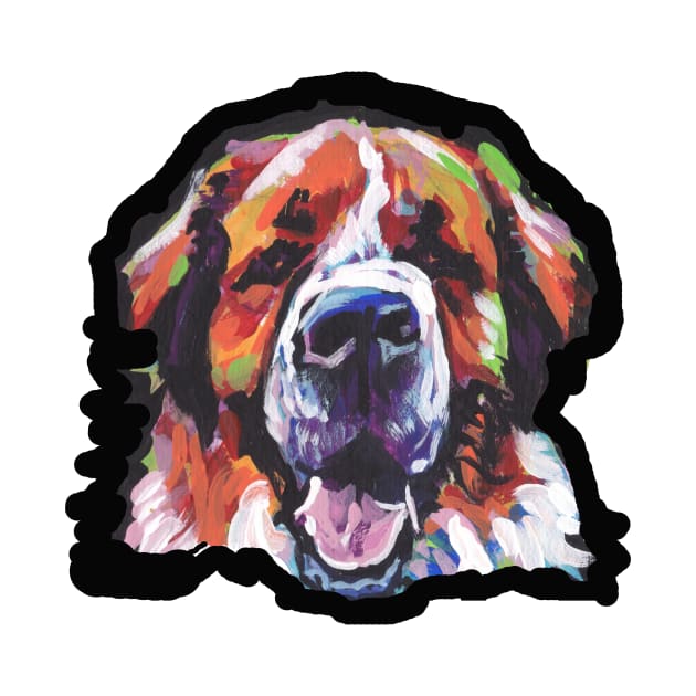 Saint St. Bernard Bright colorful pop dog art by bentnotbroken11