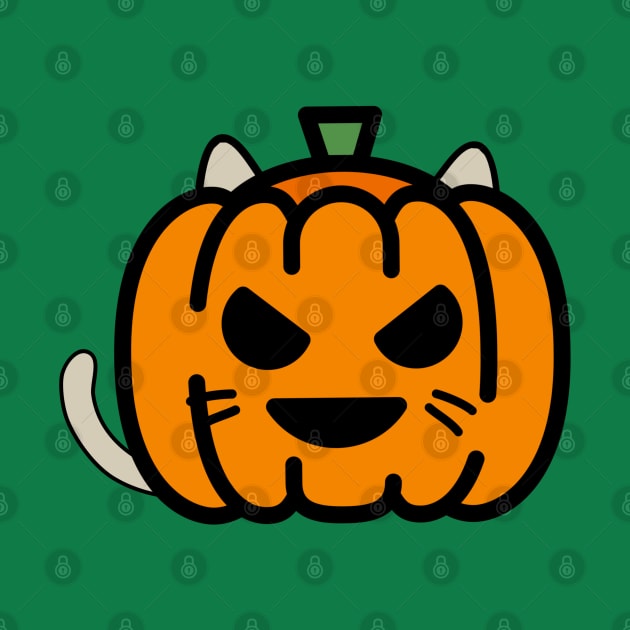 Smiling Pumpkin Cat by GlanceCat