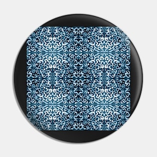 swirls and dots damask style pattern in teal green Pin