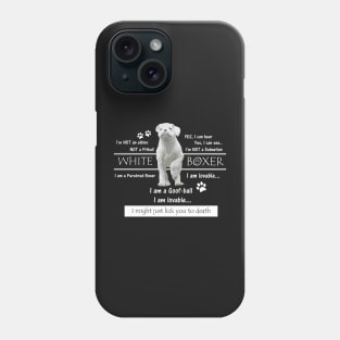 White Boxer Dog Facts Phone Case