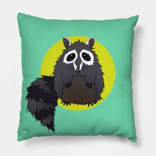 Silly Sitting Raccoon Pillow