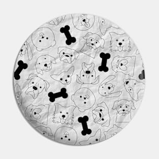 Cute Puppy Pattern on White Paper Pin