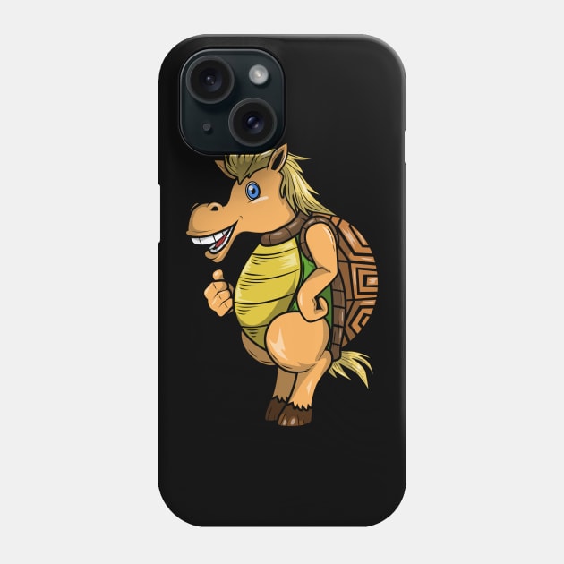 Horse as Turtle with Tank Phone Case by Markus Schnabel