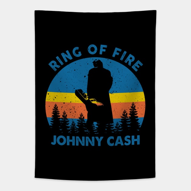 Retro Ring of Fire Country Music Tapestry by Symmetry Stunning Portrait