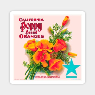 California Poppy Brand Oranges Label Magnet