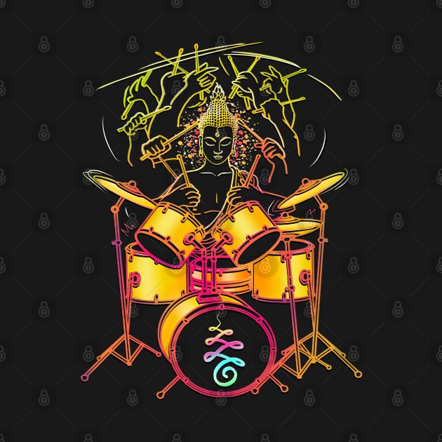 Neon Nirvana - Drummer Buddha by Roy's Disturbia