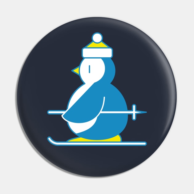 Little Blue Penguin Skiing Pin by wombatbiscuits