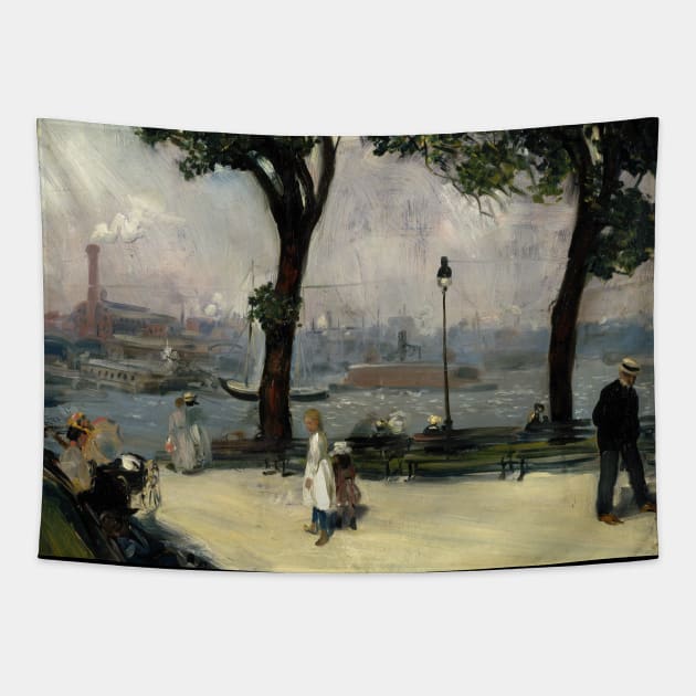 High Resolution William Glackens Painting East River Park 1902 Tapestry by tiokvadrat