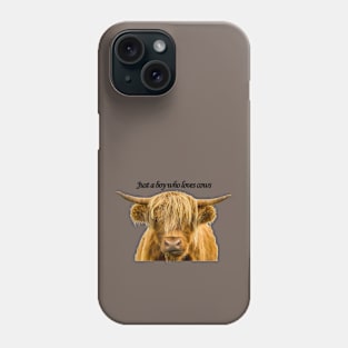 Just a Boy Who Loves Cows Phone Case