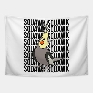 Happy Cockatiel Squawk Bird Lover Tapestry