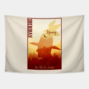 Sheridan Wyoming wild west town Tapestry