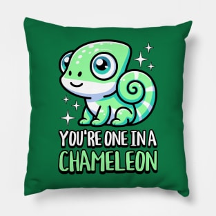 You're One In A Chameleon! Cute Chameleon Pun Pillow