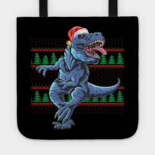 Dinosaur Ugly Christmas Sweater Tote