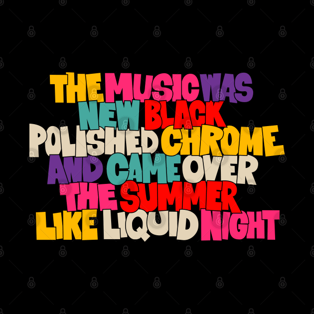 Liquid Night Tribute: Acid Techno Classic Tee - Black Polished Chrome by Boogosh