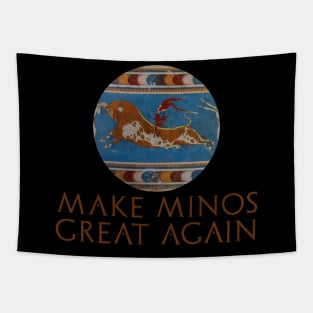 Ancient Minoan Civilization History - Make Minos Great Again Tapestry