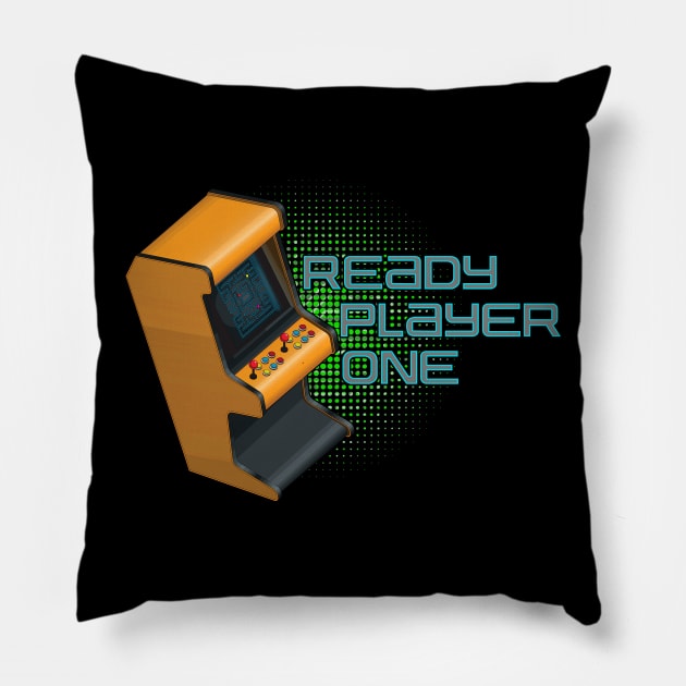 Ready Player One Retro Arcade Logo Pillow by Nova5