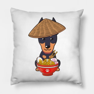 Funny Alsatian Eating Ramen Pillow