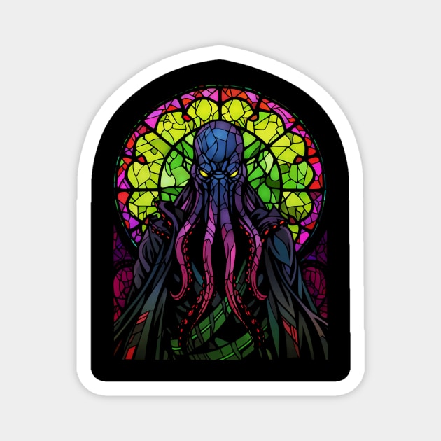 Stained Glass Mindflayer Magnet by curiographer