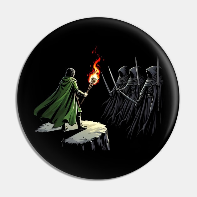 A Guardian Confronts the Shadows - Fantasy Pin by Fenay-Designs