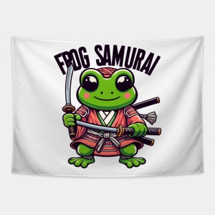 Samurai Kawaii Frog Tapestry