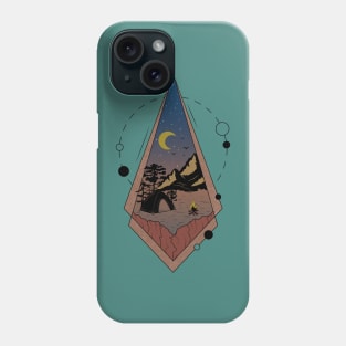 Camping Under the Moonlight Mountains and Trees Phone Case