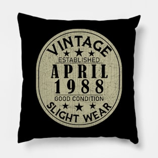 Vintage Established April 1988 - Good Condition Slight Wear Pillow