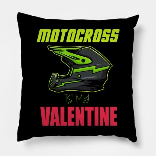 motocross is my valentine tee bike Pillow