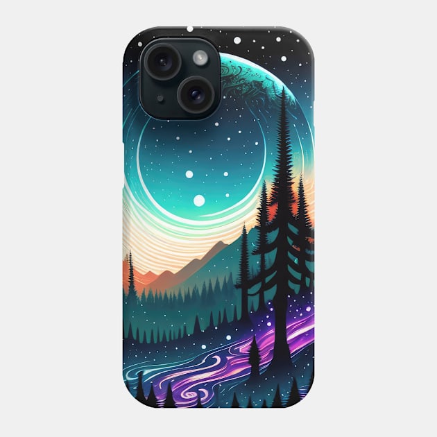 Galactic Forest II - Black BG Phone Case by Shappie112