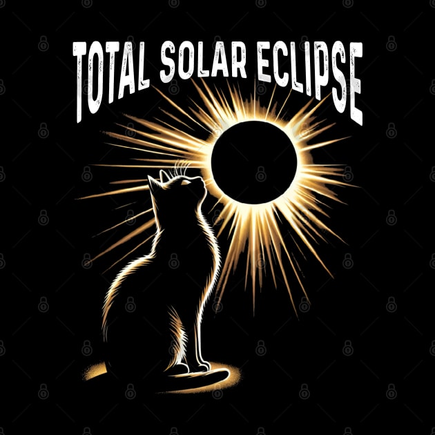 Solar Eclipse 2024 Shirt Total Eclipse April 8th 2024 Cat by Peter smith