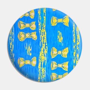 Yellow ribbons on the blue background. Pin